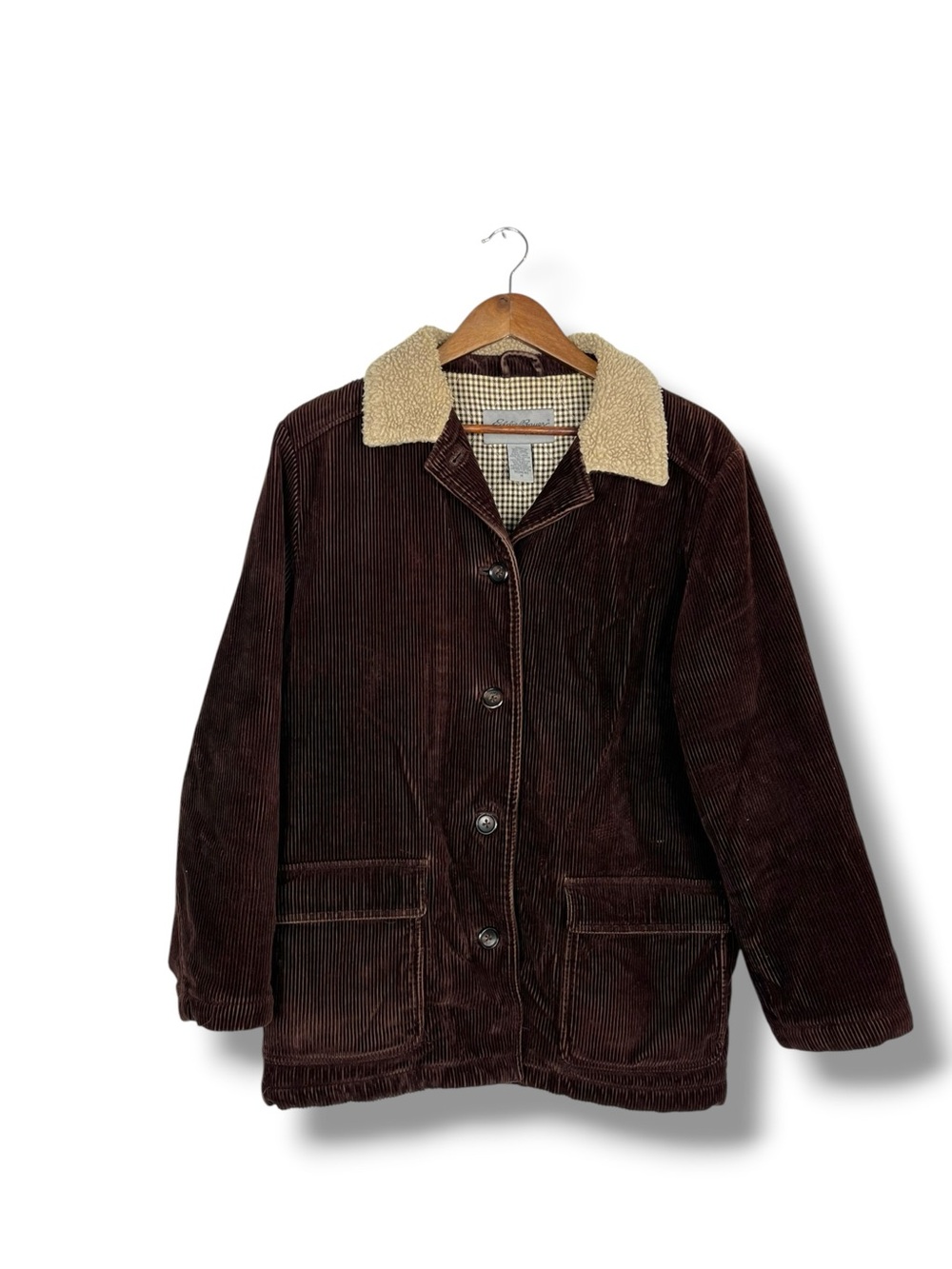 VTG 90s Eddie Bauer Corduroy Field Jacket Womens Barn Farm Chore Coat Lined M